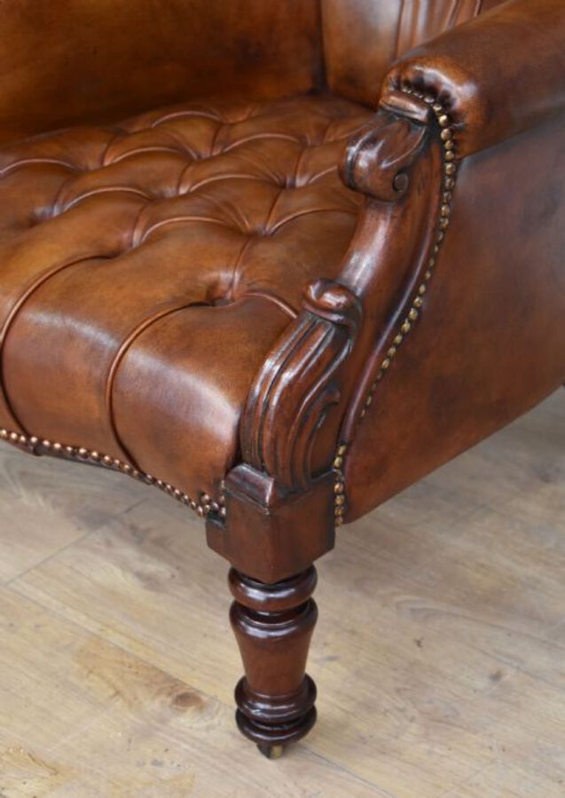 Antique Victorian Leather Armchair