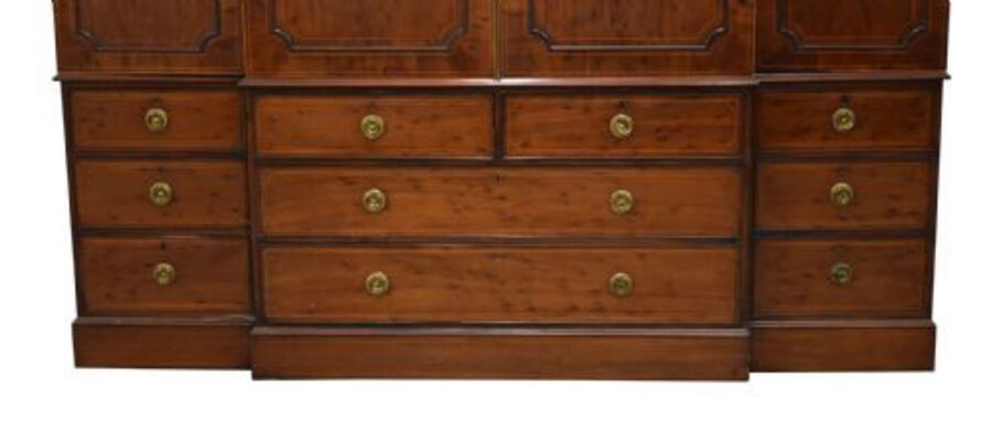 Antique Large Antique Mahogany Breakfront Wardrobe