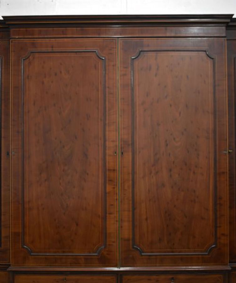 Antique Large Antique Mahogany Breakfront Wardrobe