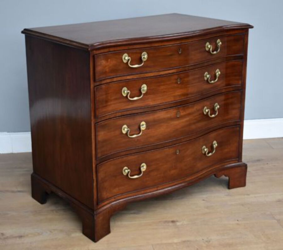 Antique George III Mahogany Serpentine Chest