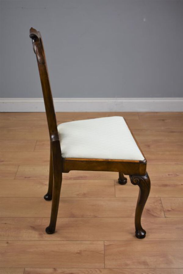 Antique Set Fourteen Walnut Queen Anne Style Dining Chairs