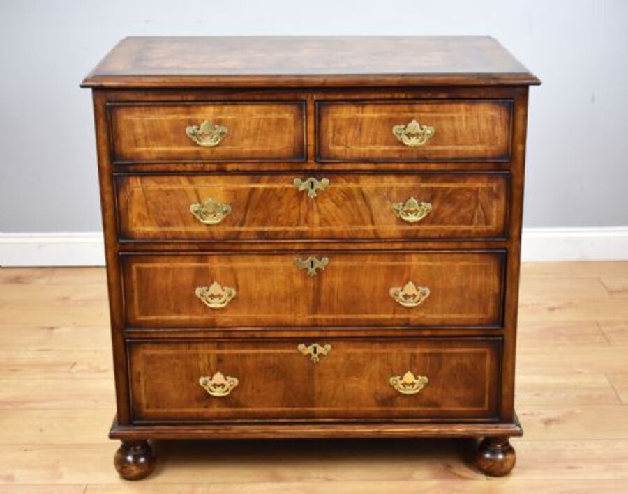 Antique George III Burr Walnut Chest of Drawers