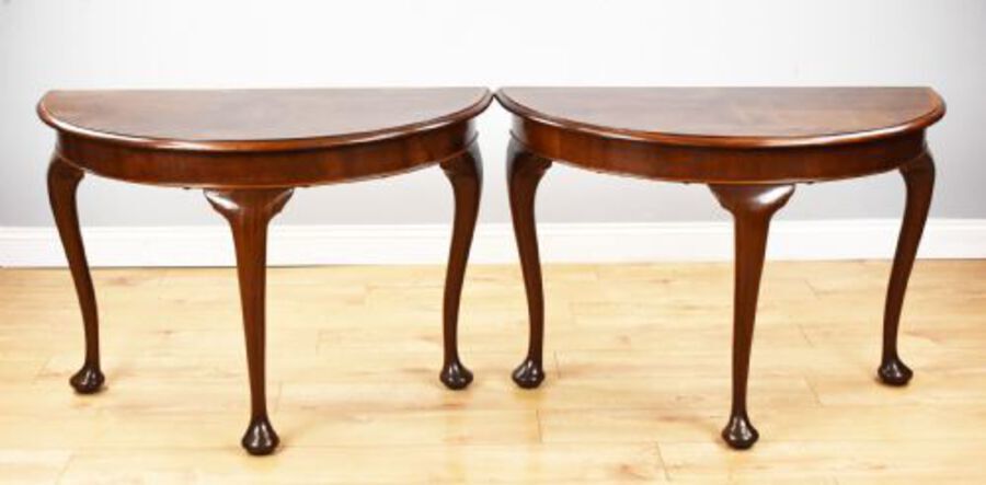 Antique Pair of Antique Walnut Console Tables