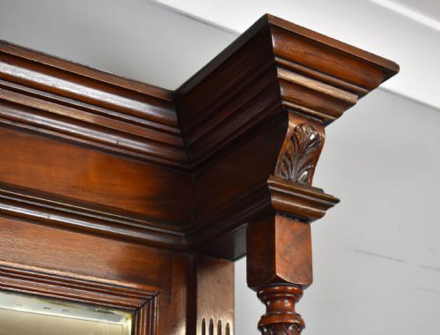 Antique Victorian Walnut Mirror Back Sideboard