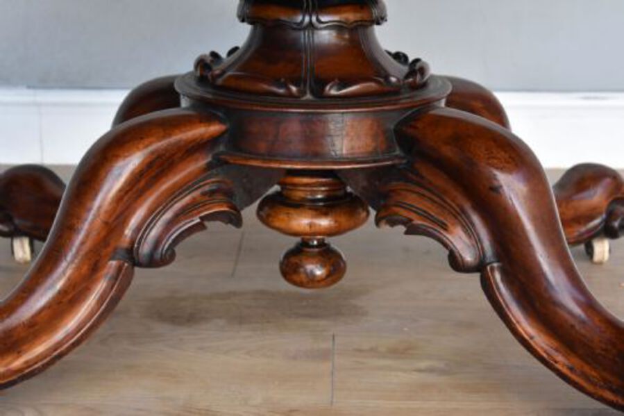 Antique Victorian Burr Walnut Breakfast Table