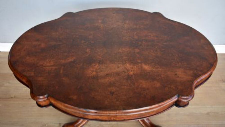 Antique Victorian Burr Walnut Breakfast Table