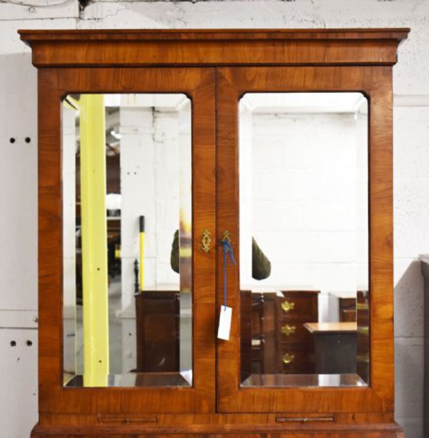 Antique George II Walnut Bureau Bookcase
