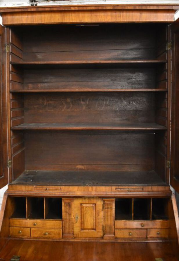 Antique George II Walnut Bureau Bookcase