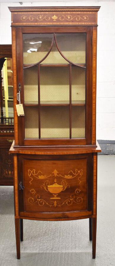 Edwardian Mahogany Inlaid Display Cabinet 