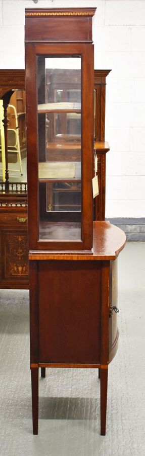 Antique Edwardian Mahogany Inlaid Display Cabinet 