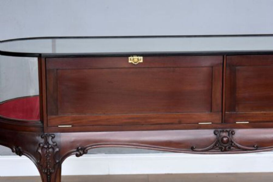 Antique Victorian Mahogany Showcase / Shop Cabinet