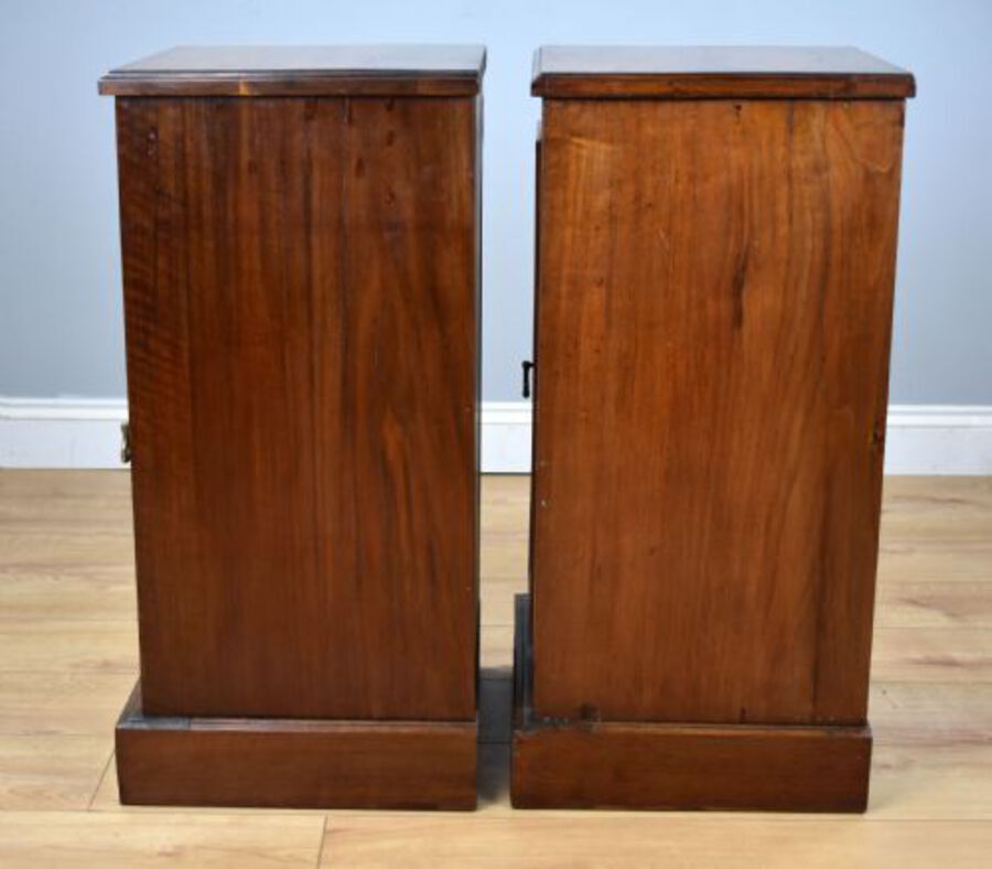 Antique Pair of Victorian Walnut Bedside Cabinets