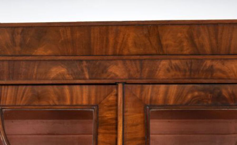 Antique Early Victorian Flame Mahogany Bookcase