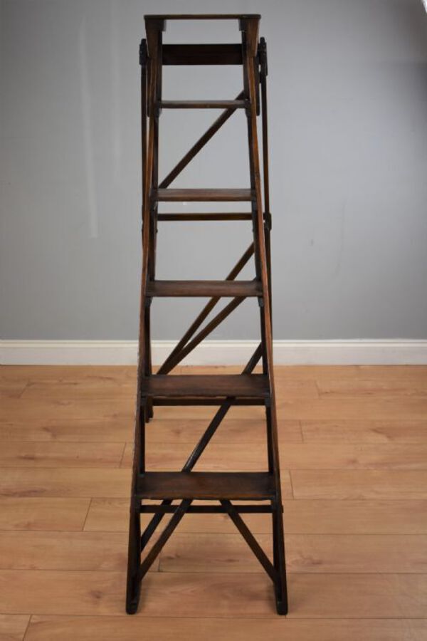 Antique Late 19th Century Hatherley Pine Step Ladders