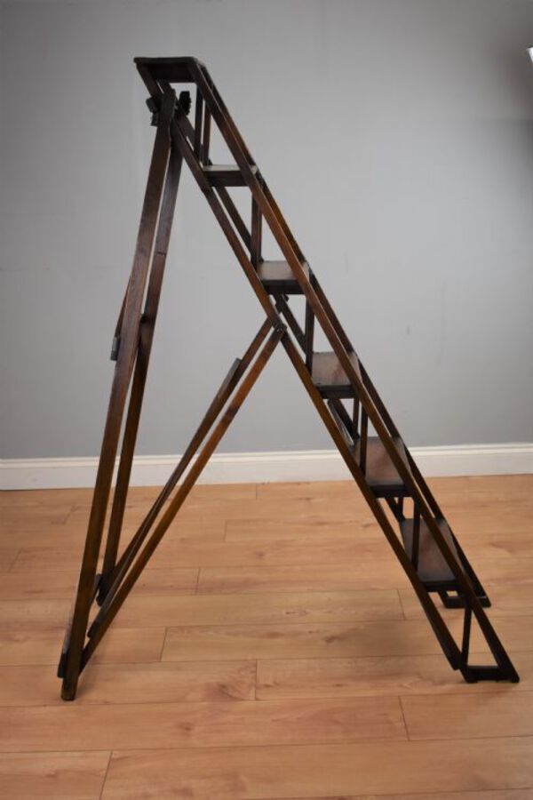 Antique Late 19th Century Hatherley Pine Step Ladders