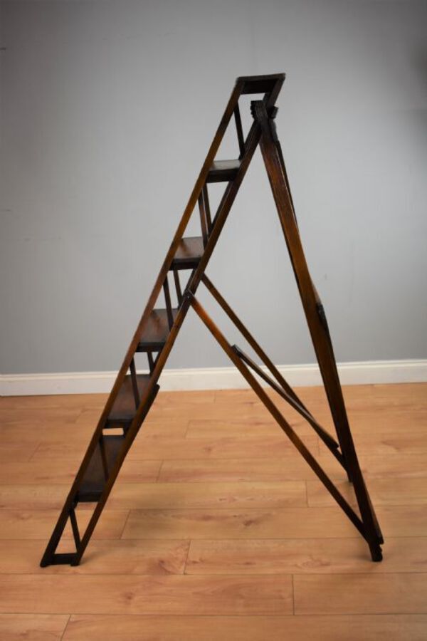 Antique Late 19th Century Hatherley Pine Step Ladders