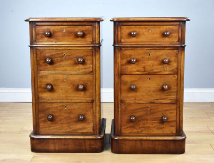 Antique Pair of Victorian Mahogany Bedside Chests