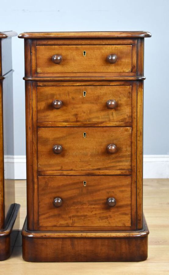 Antique Pair of Victorian Mahogany Bedside Chests