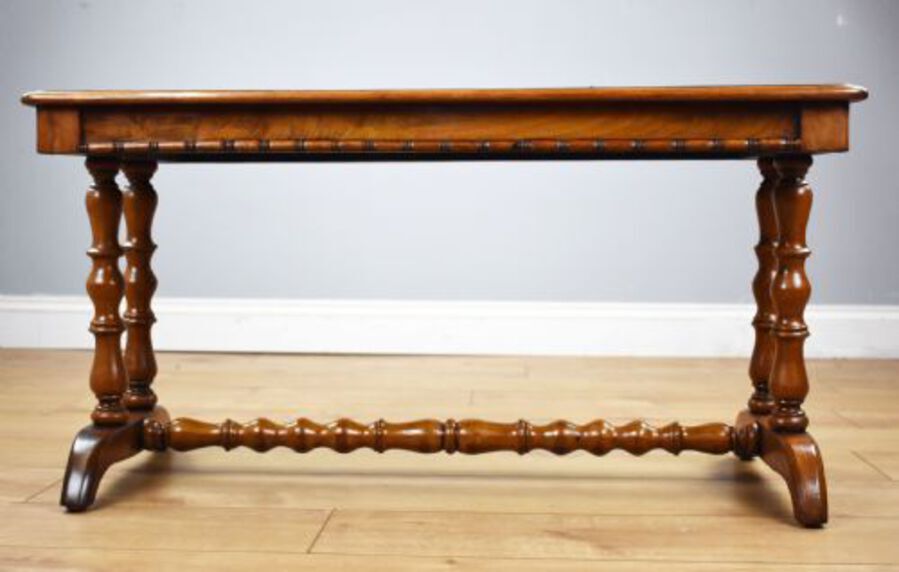 Antique Victorian Walnut and Parquetry Coffee Table