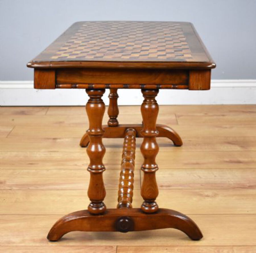 Antique Victorian Walnut and Parquetry Coffee Table