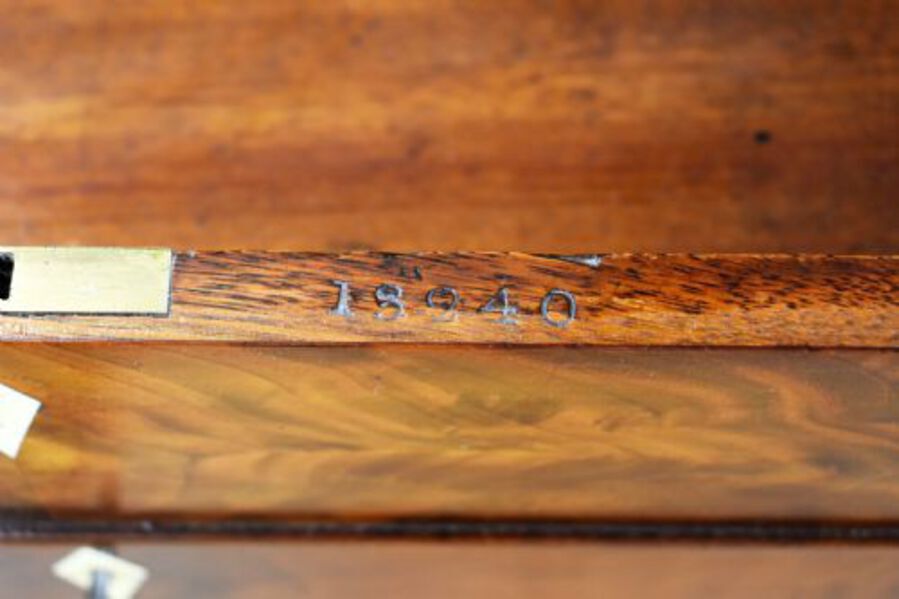 Antique Regency Flame Mahogany Davenport by Wilkinson