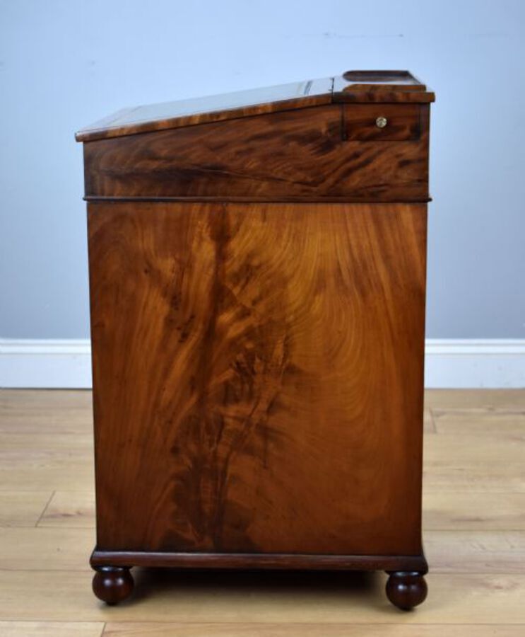 Antique Regency Flame Mahogany Davenport by Wilkinson