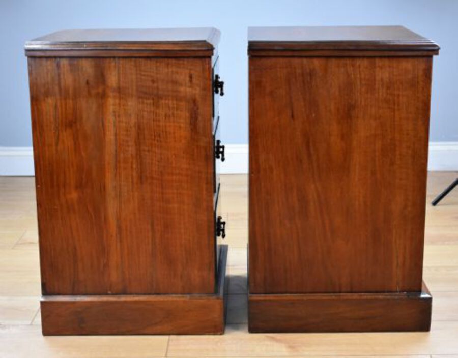 Antique Pair of Victorian Walnut Bedside Chests