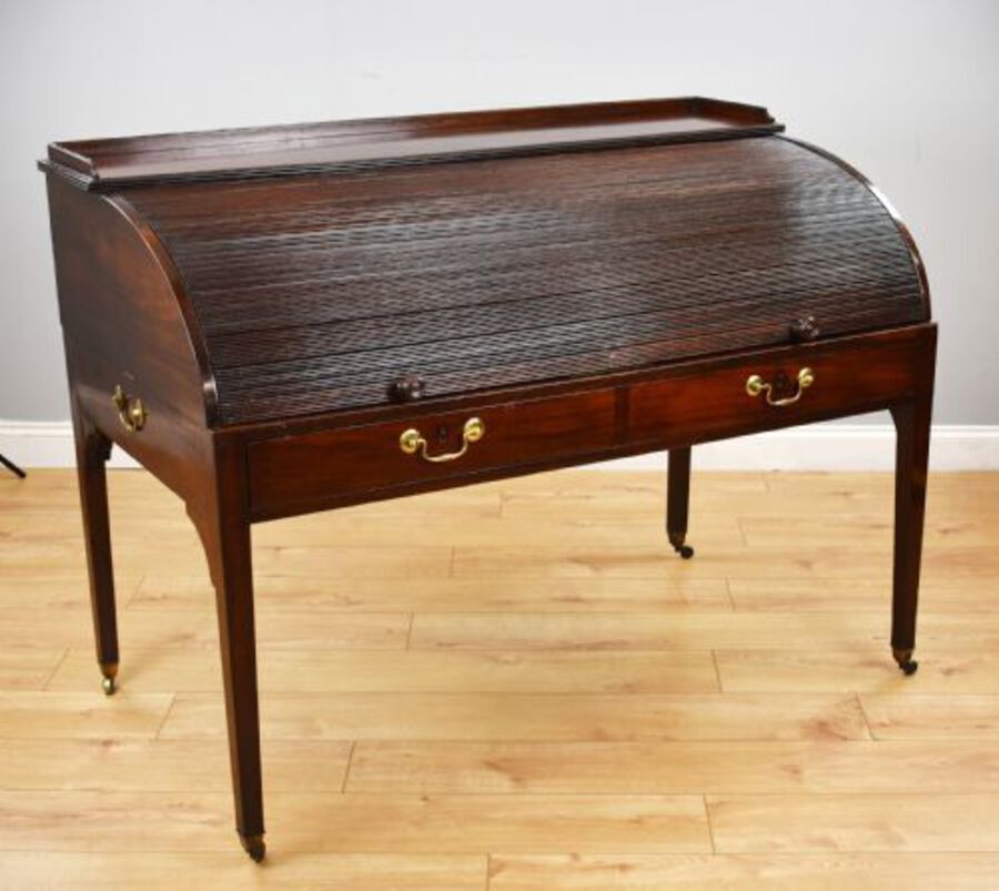 Antique Georgian Mahogany Roll Top Desk
