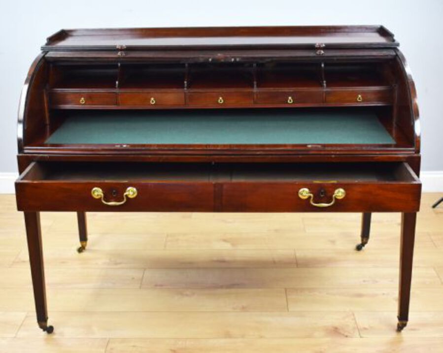 Antique Georgian Mahogany Roll Top Desk
