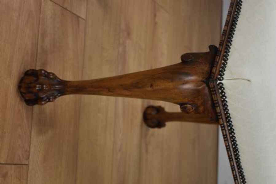 Antique 1930 Walnut claw and Ball Footstool