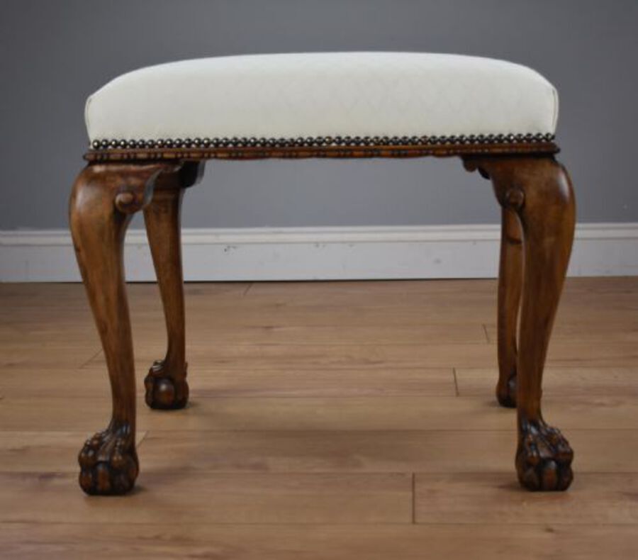 Antique 1930 Walnut claw and Ball Footstool