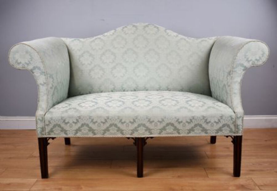 Antique George III Mahogany Chippendale Style Sofa