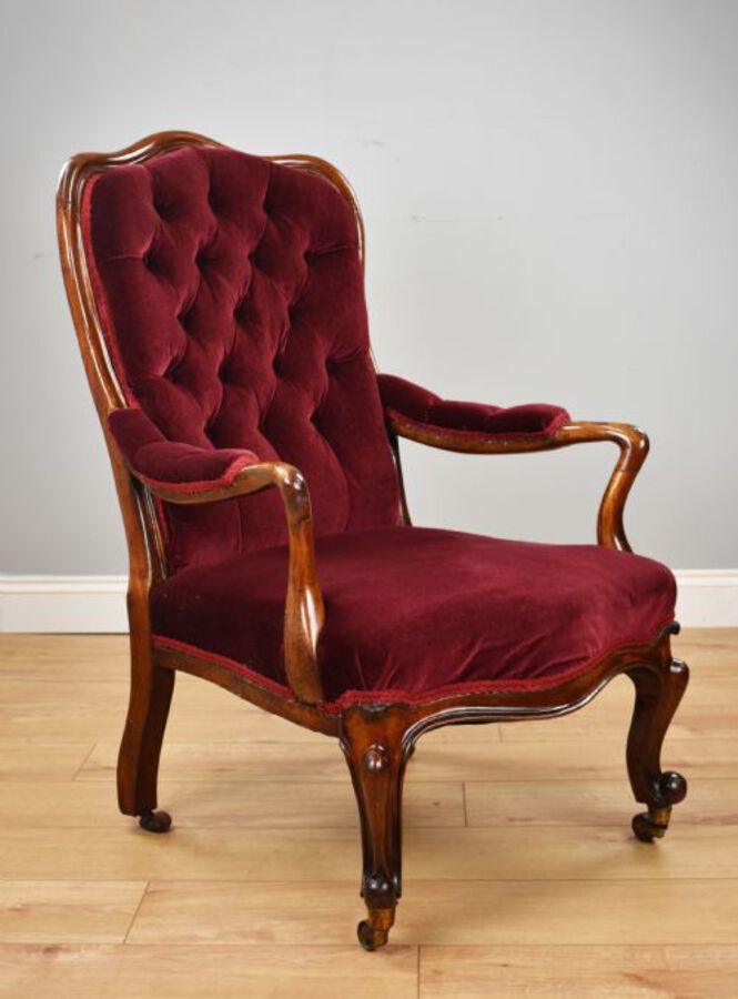 Antique Victorian Mahogany Armchair 