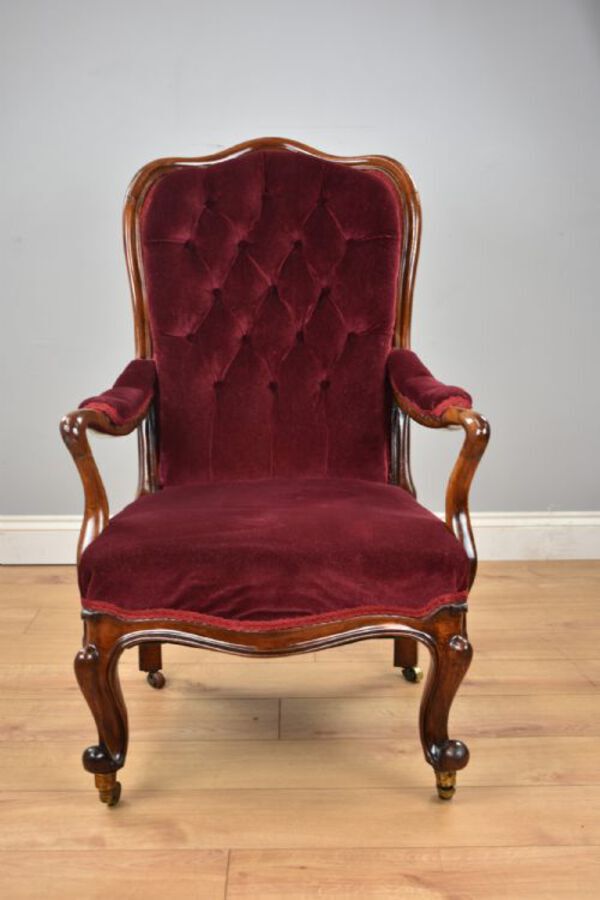 Antique Victorian Mahogany Armchair 