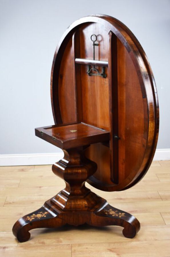 Antique Early Victorian Rosewood Marquetry Breakfast Table