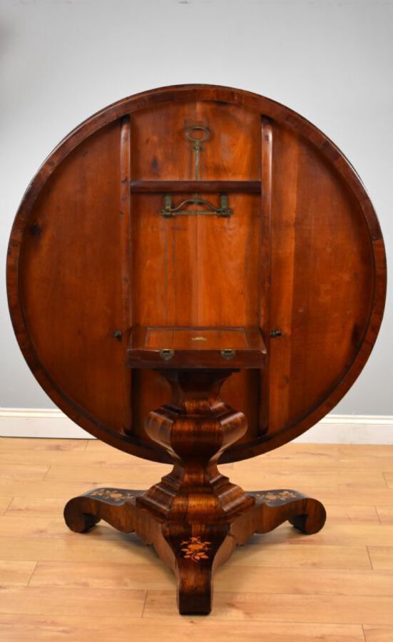 Antique Early Victorian Rosewood Marquetry Breakfast Table