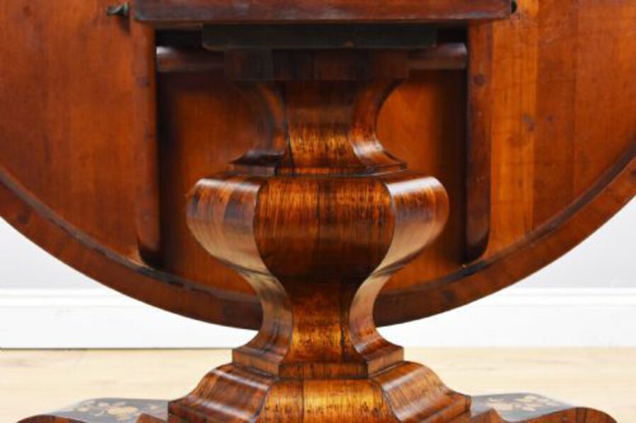 Antique Early Victorian Rosewood Marquetry Breakfast Table