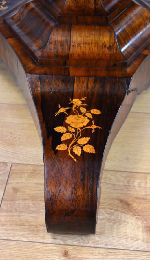 Antique Early Victorian Rosewood Marquetry Breakfast Table