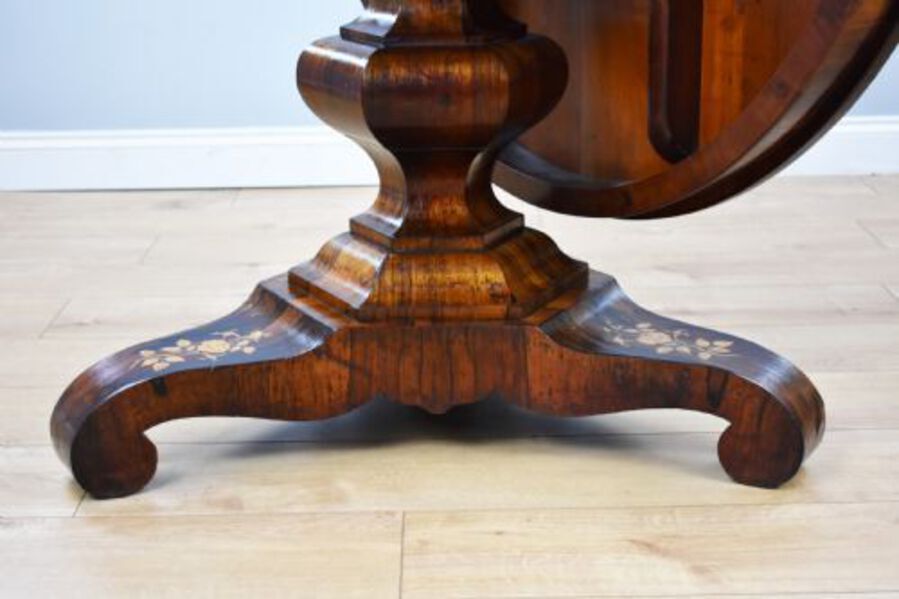 Antique Early Victorian Rosewood Marquetry Breakfast Table