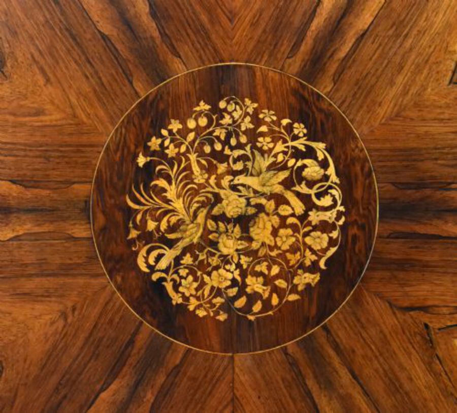 Antique Early Victorian Rosewood Marquetry Breakfast Table