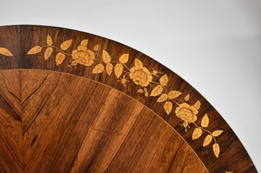 Antique Early Victorian Rosewood Marquetry Breakfast Table