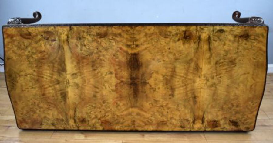 Antique Queen Anne Style Burr Walnut Table & 6 Chairs