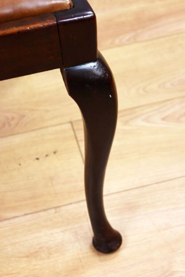 Antique Set of 8 Queen Anne Style Mahogany Dining Chairs