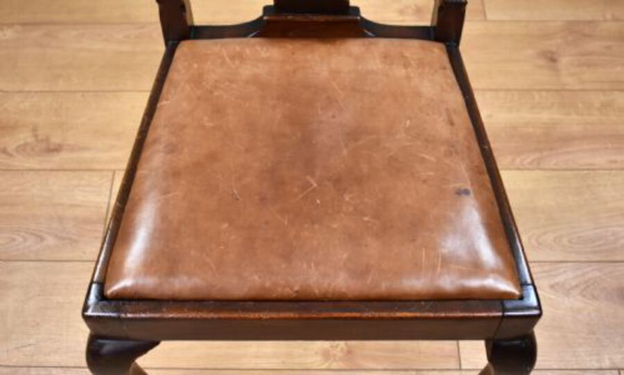 Antique Set of 8 Queen Anne Style Mahogany Dining Chairs
