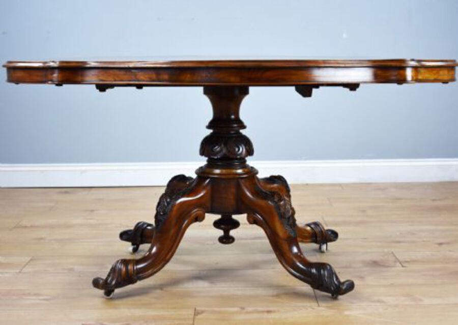 Antique Victorian Burr Walnut Breakfast Table