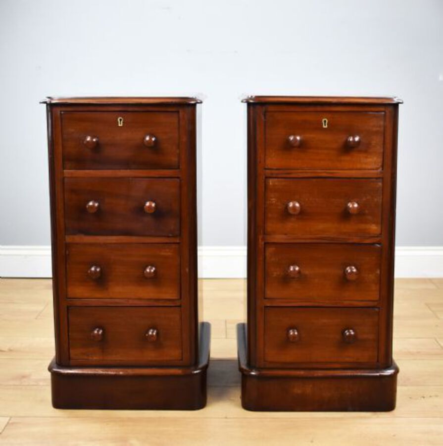 Antique Pair of Victorian Mahogany Bedside Chests