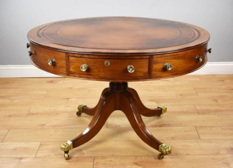 Antique Victorian Mahogany Drum Table