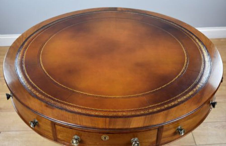 Antique Victorian Mahogany Drum Table