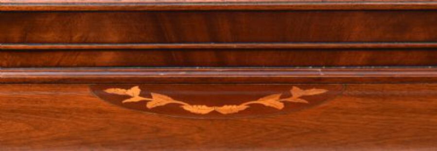 Antique 19th Century Mahogany Inlaid Serpentine Sideboard