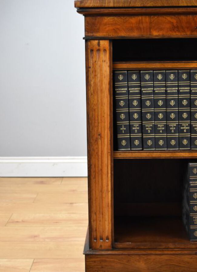 Antique Early Victorian Rosewood Open Bookcase
